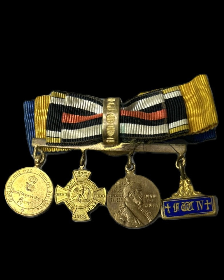Prussian Four-Place Miniature Medal Bar 1866 and 1870/71 Veteran