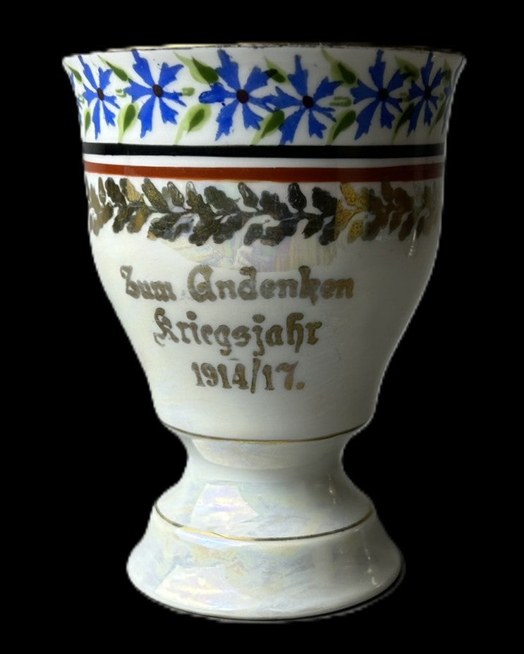 Imperial German WWI 1914–1917 Patriotic Porcelain Commemorative Goblet