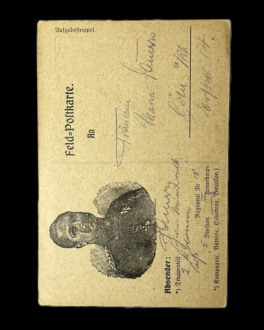 Imperial German WWI 1915 Feldpost Postcard Kaiser Wilhelm II and Handwritten Letter