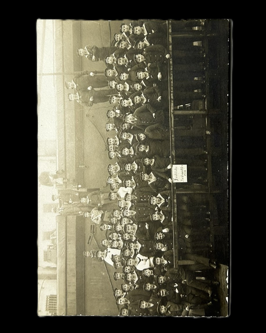 Imperial German Navy Sailors Group Christmas Photograph Postcard