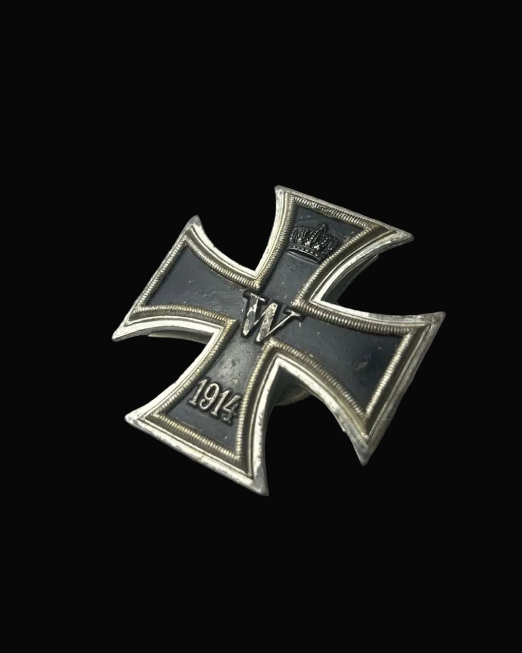 German Iron Cross 1st Class 1914 Vaulted Screwback EK1