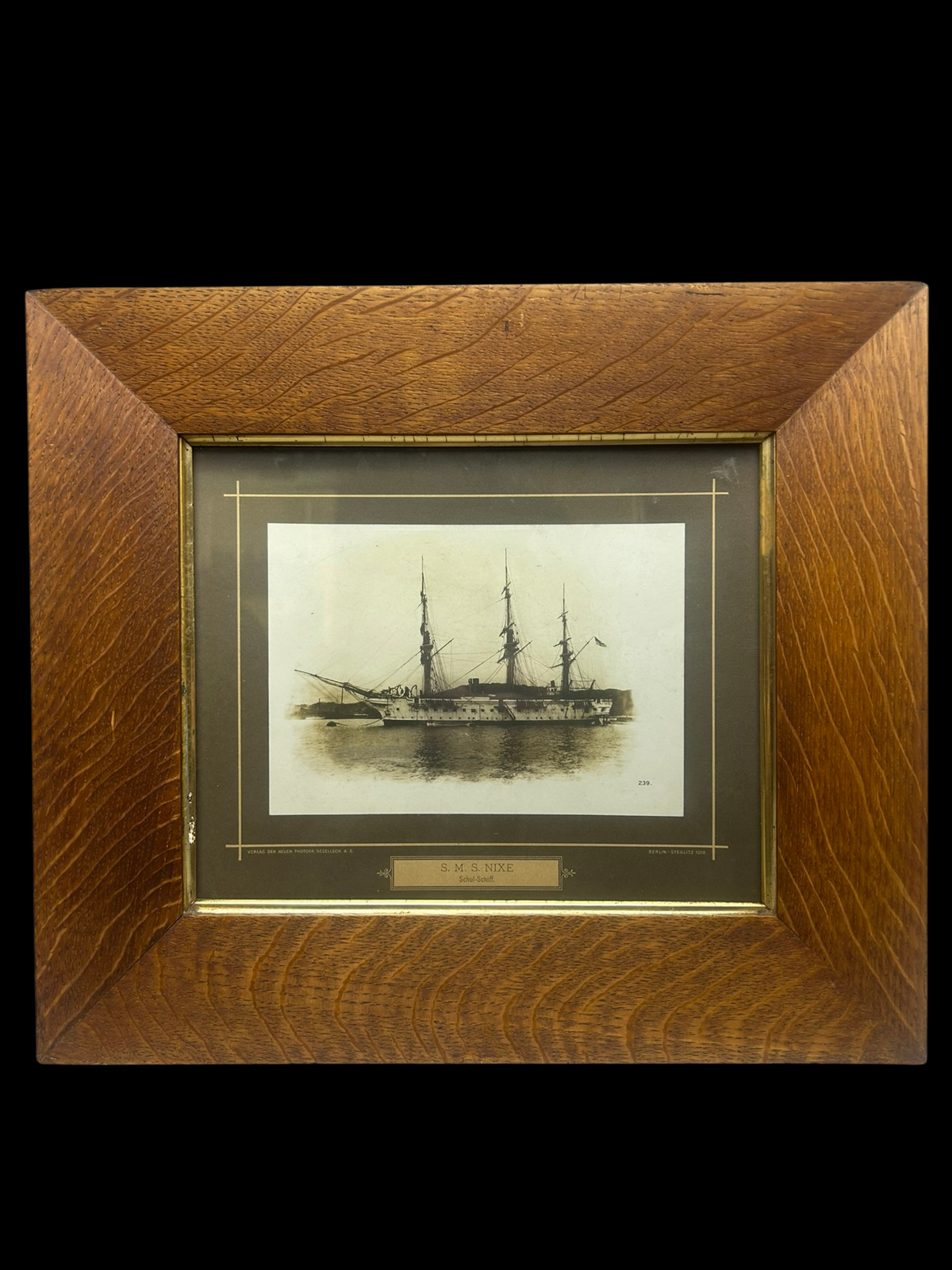 Imperial German Navy S.M.S. Nixe School Ship Framed Photograph