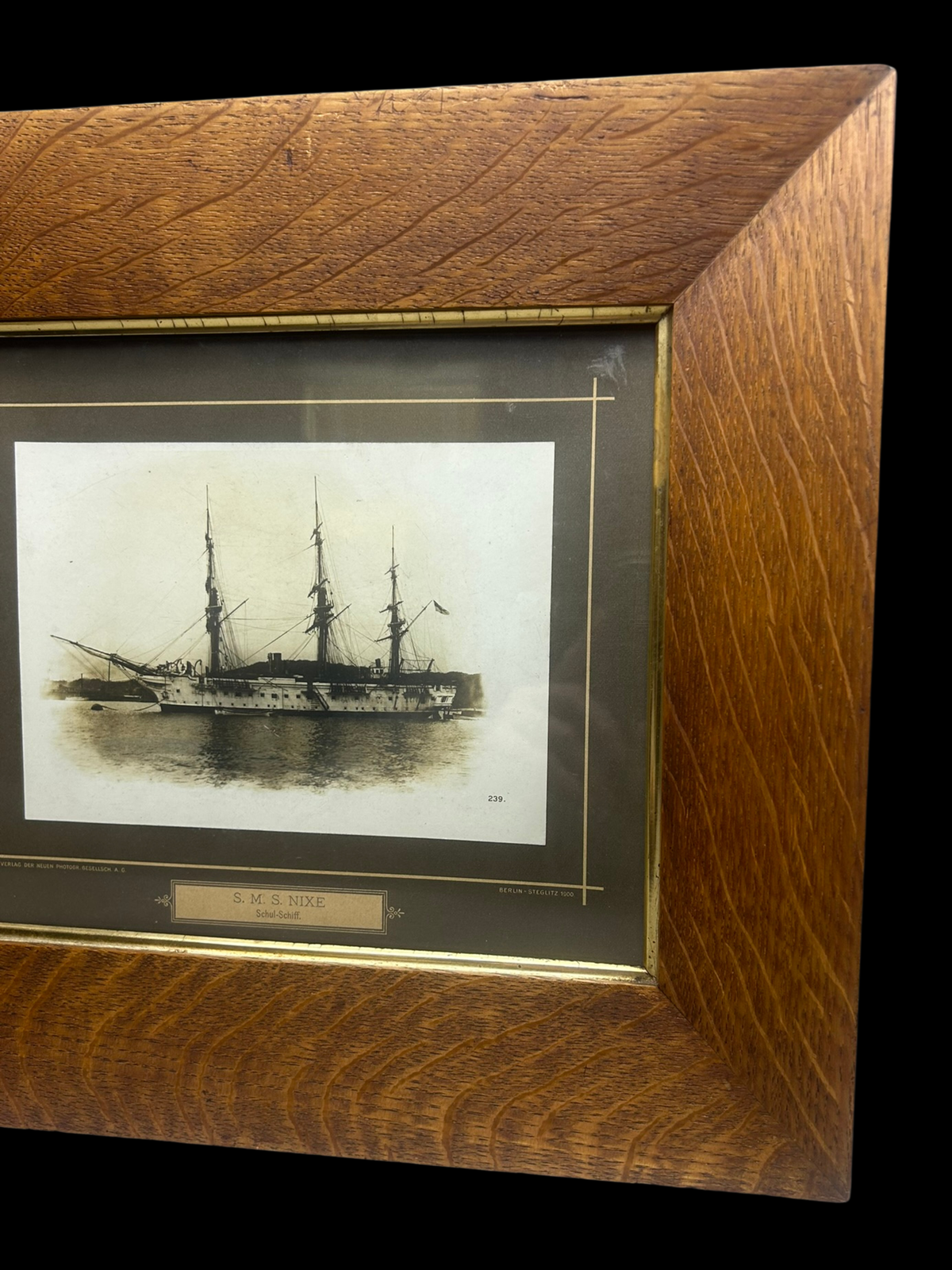 Imperial German Navy S.M.S. Nixe School Ship Framed Photograph