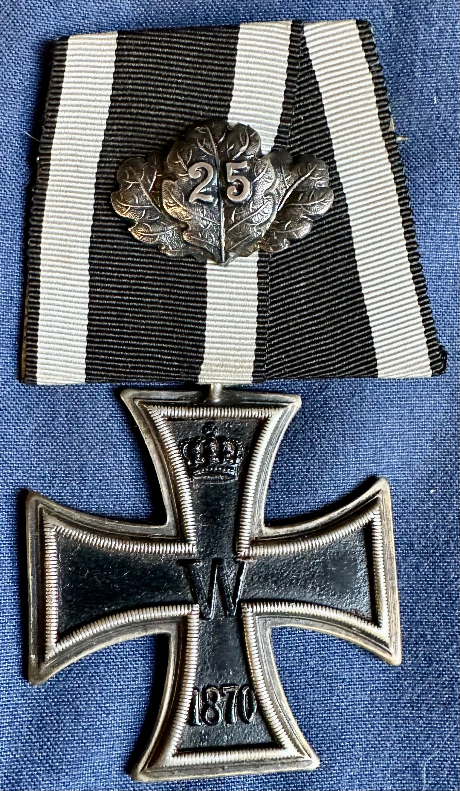 German Iron Cross 1870 2nd class with 25 year oak leaves - Derrittmeister Militaria Group