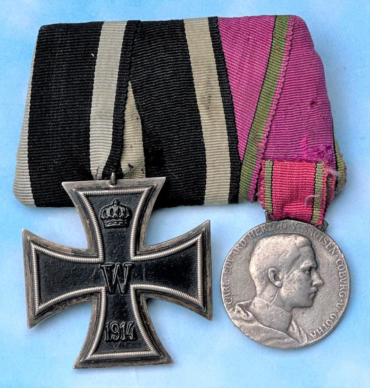 Saxe-Coburg-Gotha Two Place Medal Bar - Derrittmeister Militaria Group