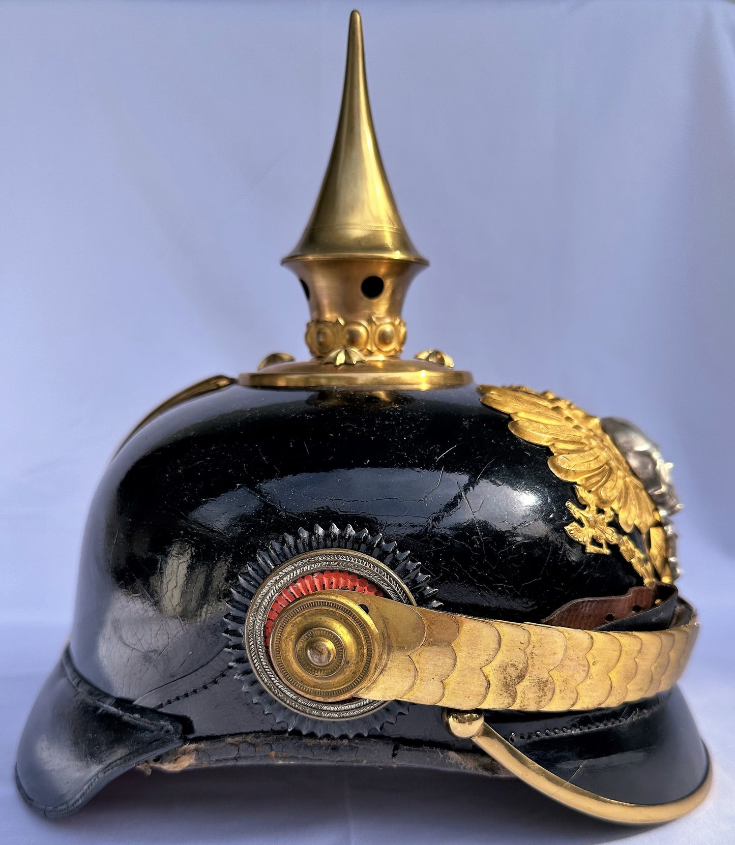 Braunschweig Pickelhaube / Spiked Helmet for Reserve Officer in Landwehr Infantry Rgt NR 92 - Derrittmeister Militaria Group