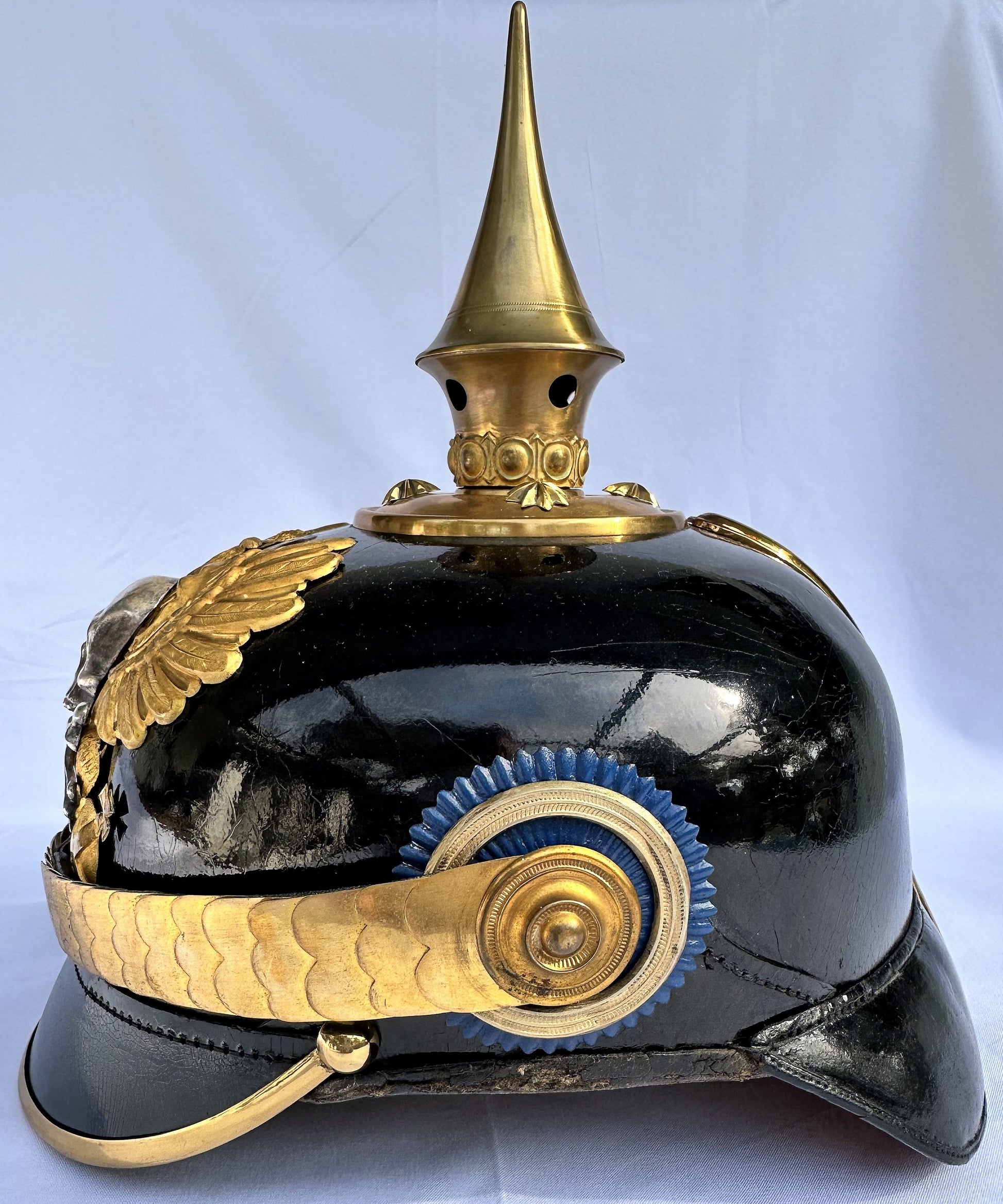 Braunschweig Pickelhaube / Spiked Helmet for Reserve Officer in Landwehr Infantry Rgt NR 92 - Derrittmeister Militaria Group