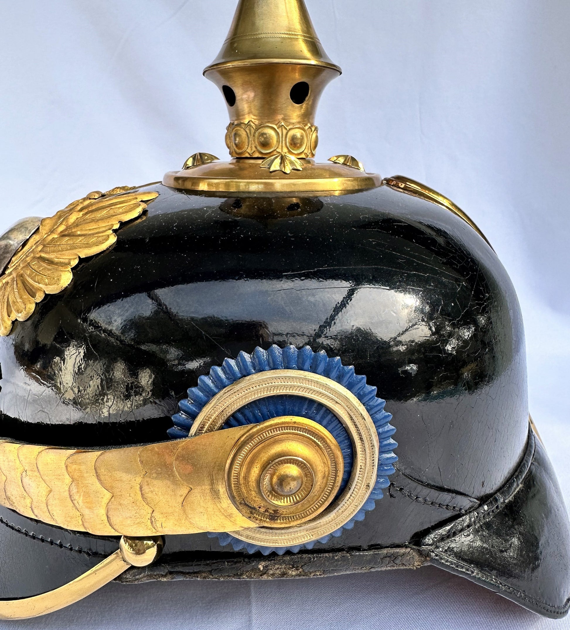 Braunschweig Pickelhaube / Spiked Helmet for Reserve Officer in Landwehr Infantry Rgt NR 92 - Derrittmeister Militaria Group