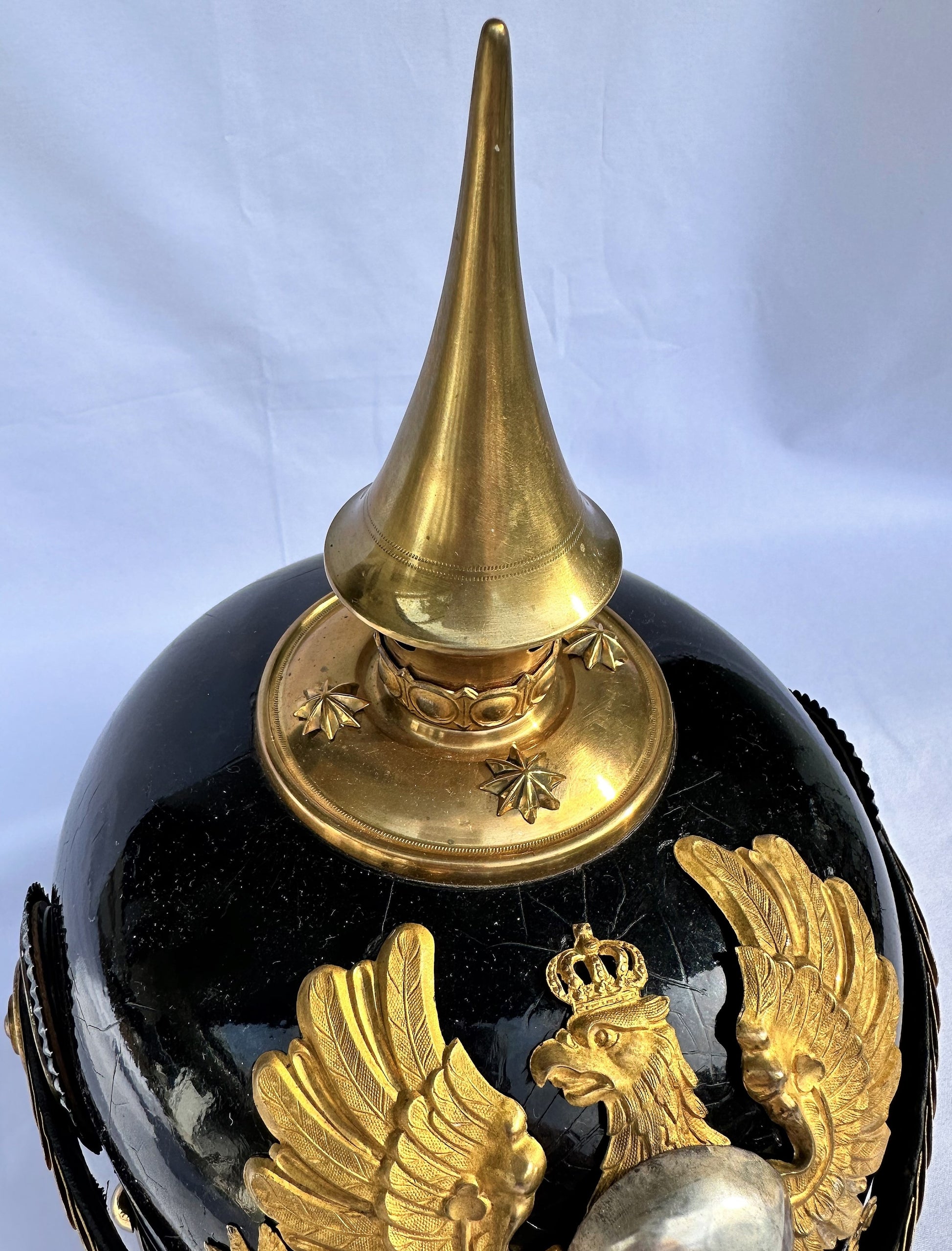 Braunschweig Pickelhaube / Spiked Helmet for Reserve Officer in Landwehr Infantry Rgt NR 92 - Derrittmeister Militaria Group