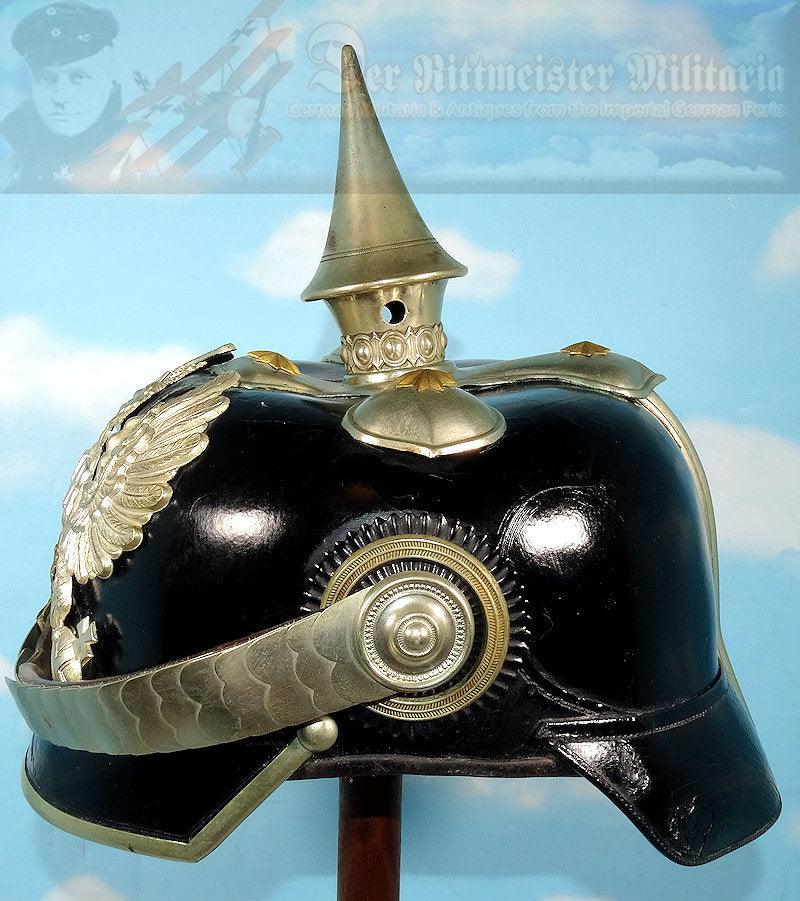 German Prussian FR Leather Pickelhaube Helmet - Art & Collectible German Prussian FR Leather Pickelhaube Helmet - Art & Collectible