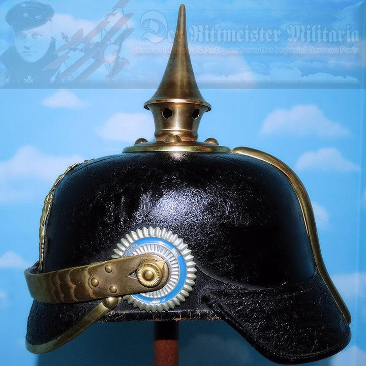 Bavaria Pickelhaube / Spiked Helmet for a OYV (one year volunteer) in Line Infantry Regiment - Derrittmeister Militaria