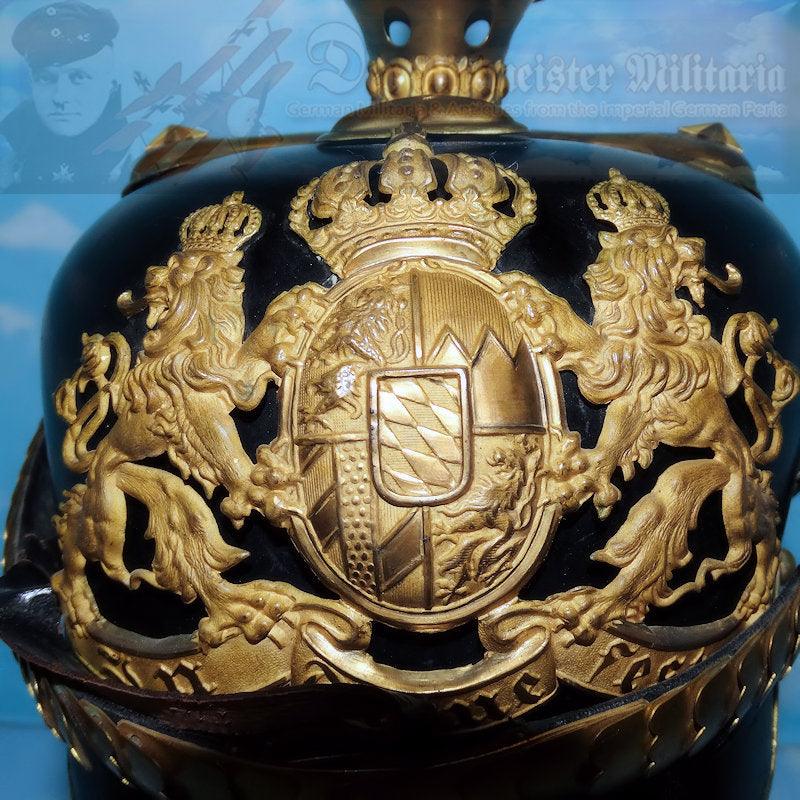 Bavaria Pickelhaube / Spiked Helmet for Officer in 1. Chevaulegers-Regiment Kaiser Nikolaus von Rußland, 3. Chevaulegers-Regiment Herzog Karl Theodor, 5. Chevaulegers-Regiment Erzherzog Friedrich von Österreich, or 7. Chevaulegers Prinz Alfons - Derrittmeister Militaria
