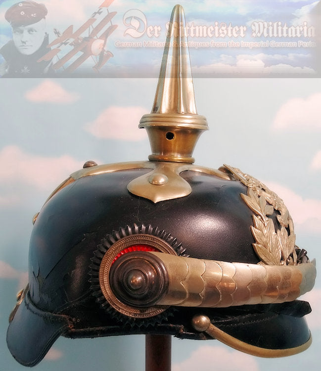Hesse Darmstadt Pickelhaube / Spiked Helmet for Officer in Dragoner Rgt - Derrittmeister Militaria Group
