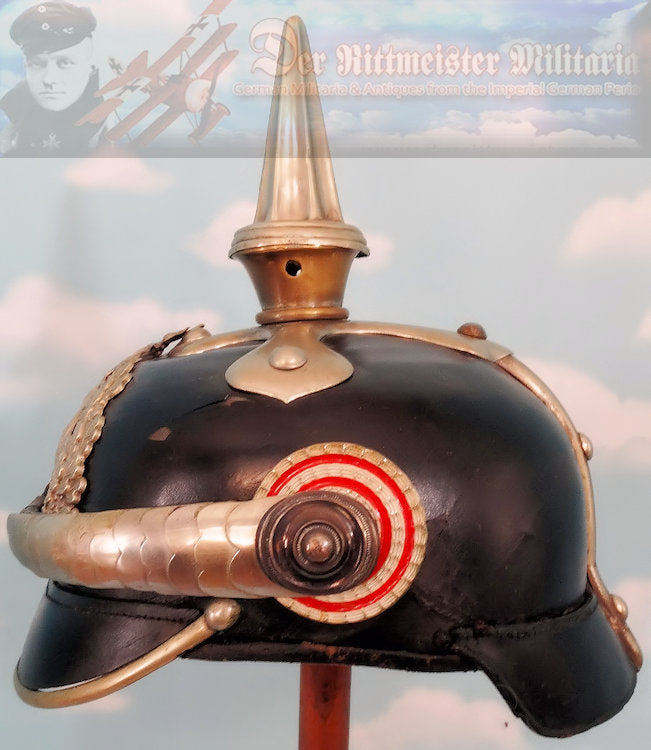 Hesse Darmstadt Pickelhaube / Spiked Helmet for Officer in Dragoner Rgt - Derrittmeister Militaria Group