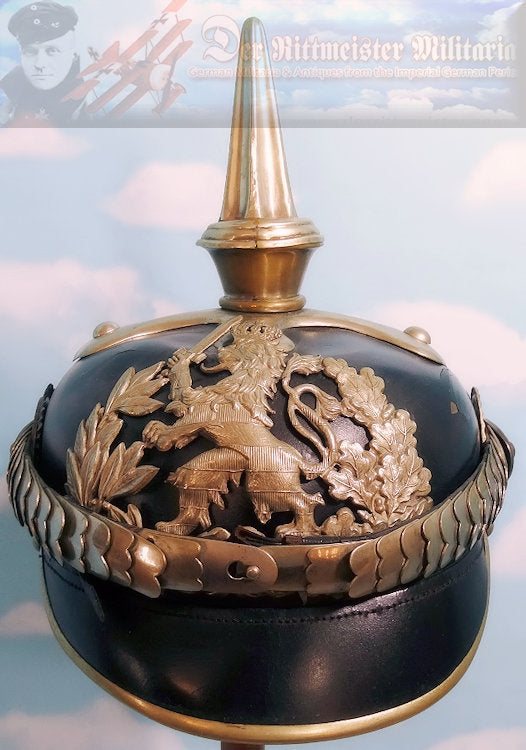 Hesse Darmstadt Pickelhaube / Spiked Helmet for Officer in Dragoner Rgt - Derrittmeister Militaria Group