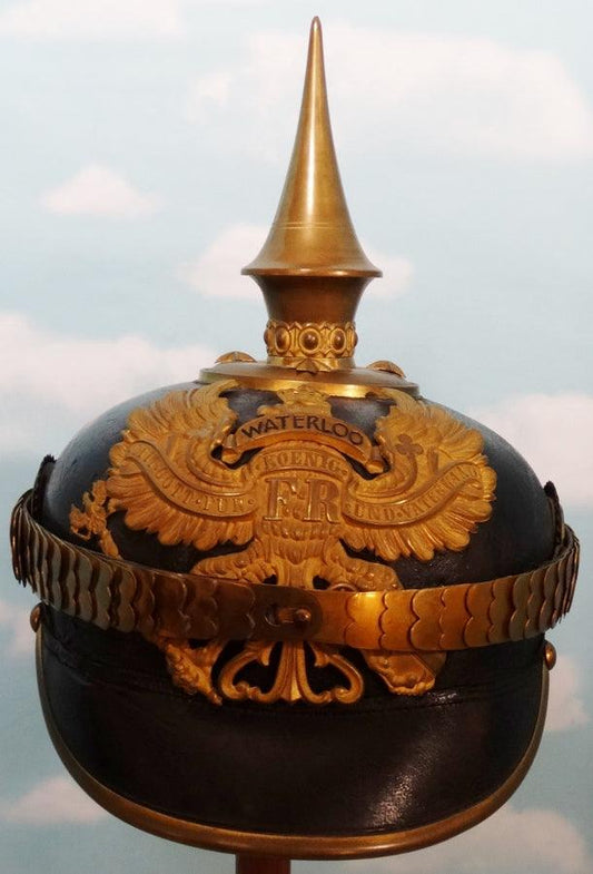 Prussia Pickelhaube / Spiked Helmet for Officer in Infanterie Rgt NR 74, NR 77, NR 78, NR 164, or NR 165 - Derrittmeister Militaria