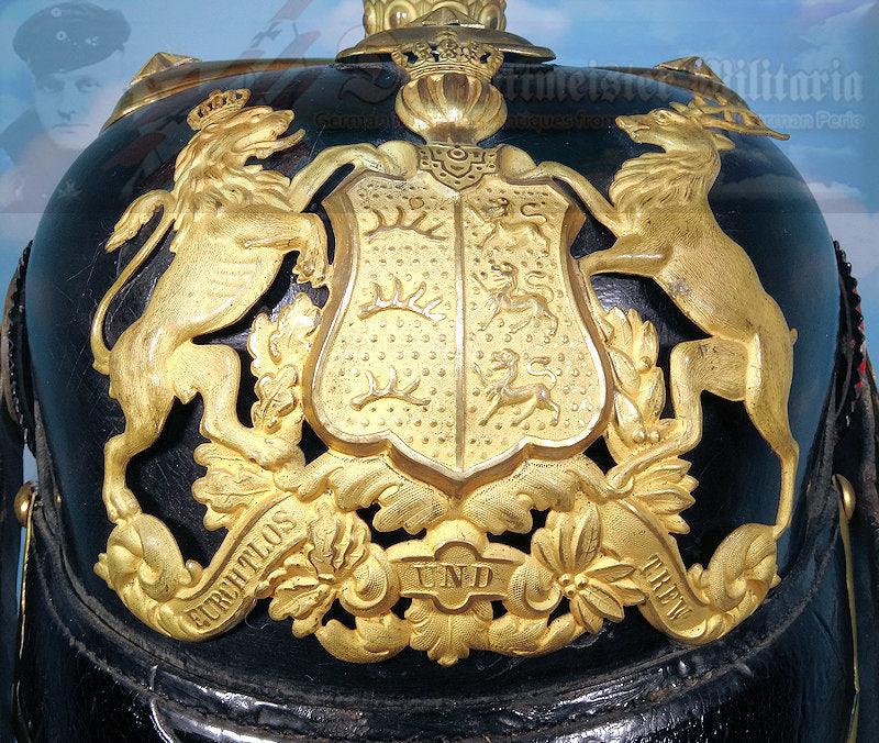 Wurttemberg Pickelhaube / Spiked Helmet for Officer in Infanterie-Regiment Nr’s 120, 121, 122, 124, 125, 126, 127, and 180 - Derrittmeister Militaria