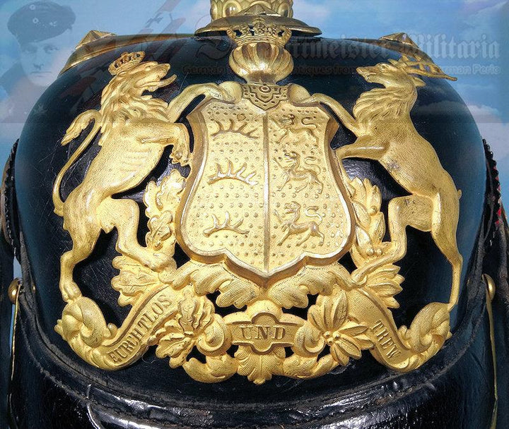 Wurttemberg Pickelhaube / Spiked Helmet for Officer in Infanterie-Regiment Nr’s 120, 121, 122, 124, 125, 126, 127, and 180 - Derrittmeister Militaria