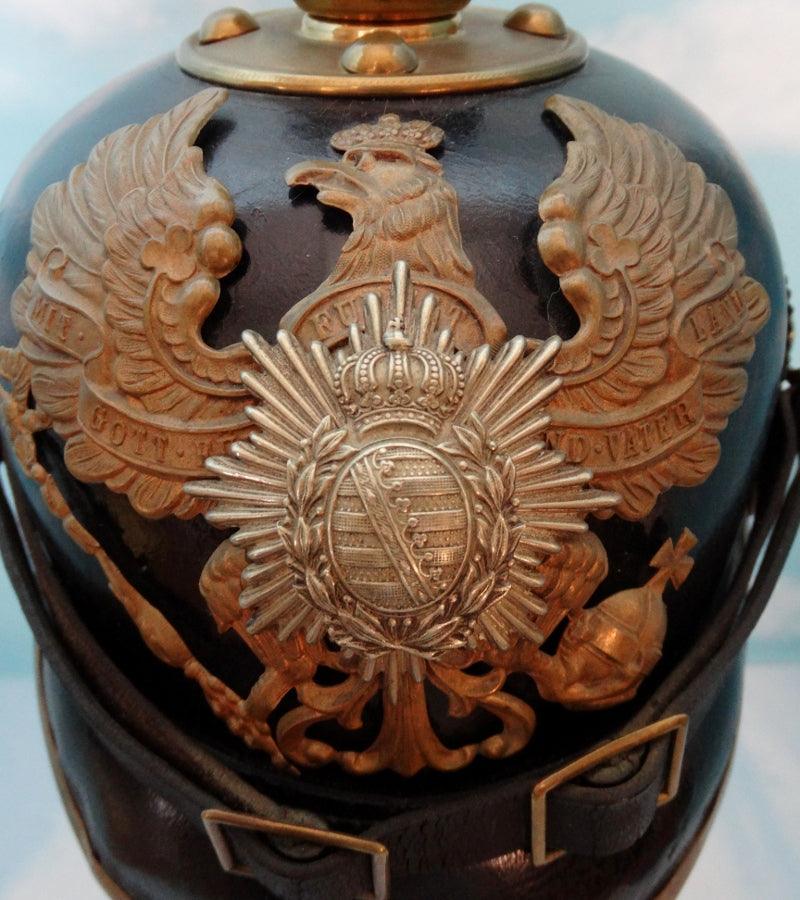 Saxe Coburg Gotha Pickelhaube / Spiked Helmet for Enlisted Man in 6. Thüringisches Infanterie Rgt Nr 95 - Derrittmeister Militaria