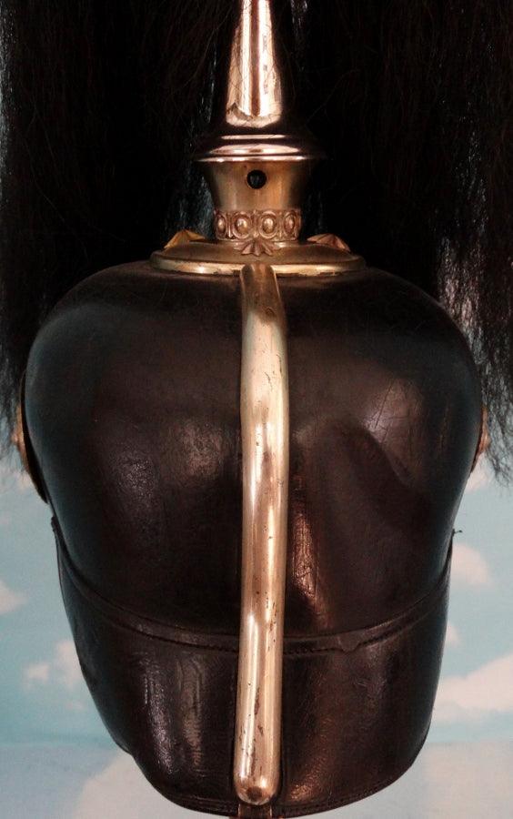 Saxony Pickelhaube / Spiked Helmet with Parade Bush for Officer in KÖNIGL. SÄCHS. 1. Leib-Grenasier-Rgt NR 100 - Derrittmeister Militaria