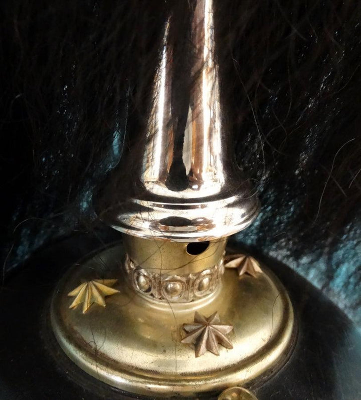 Saxony Pickelhaube / Spiked Helmet with Parade Bush for Officer in KÖNIGL. SÄCHS. 1. Leib-Grenasier-Rgt NR 100 - Derrittmeister Militaria