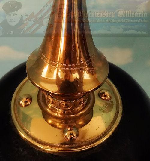 Saxony Pickelhaube / Spiked Helmet for Fahnrich in Infanterie - Derrittmeister Militaria