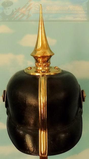 Saxony Pickelhaube / Spiked Helmet for Fahnrich in Infanterie - Derrittmeister Militaria