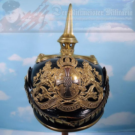 Bavaria Pickelhaube / Spiked Helmet for Reserve Officer in Chevaulegers or Schweres-Reiter-Regiment - Derrittmeister Militaria