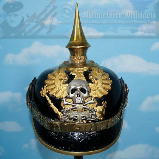 Braunschweig Pickelhaube / Spiked Helmet for Reserve Officer in Infanterie Rgt 92 Bataillone I and II - Derrittmeister Militaria Group