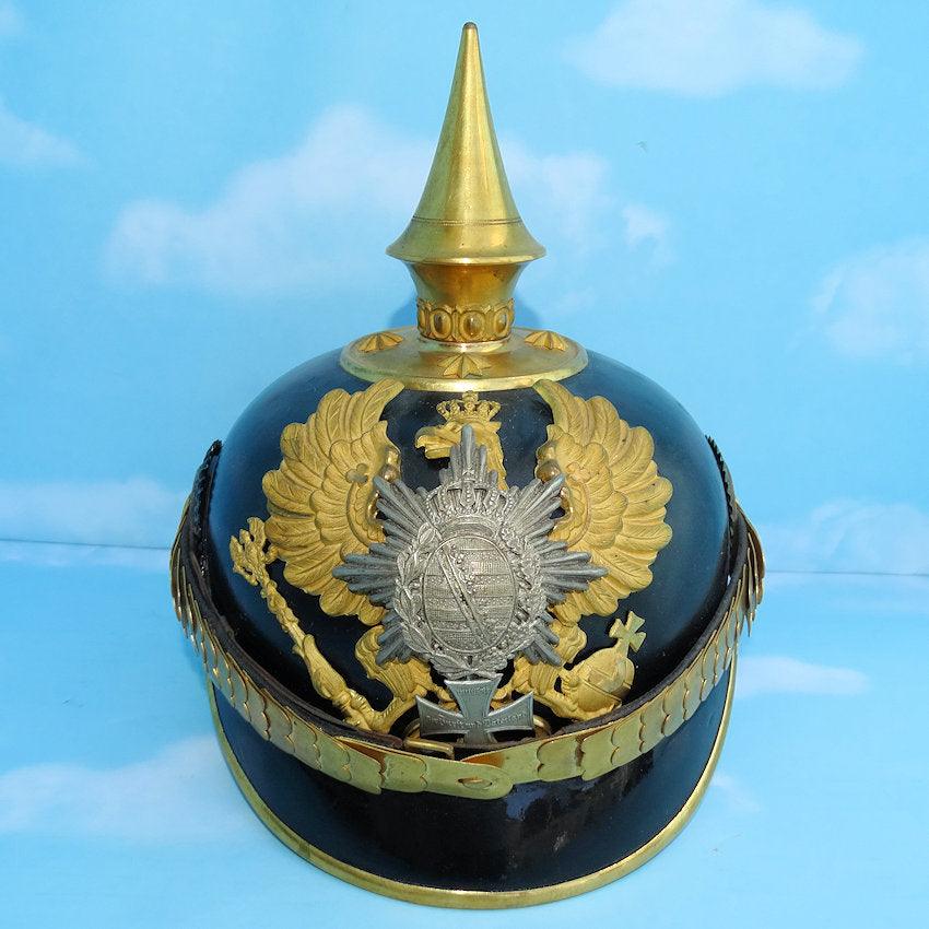 Saxe Weimar Pickelhaube / Spiked Helmet for Officer in Infantry-Regiment Großherzog von Sachsen (5. Thüringisches) Nr 94 - Derrittmeister Militaria