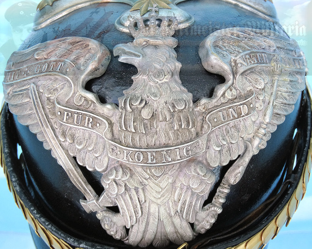 Prussia Pickelhaube / Spiked Helmet for Officer in Grendaier Rgt Zu Pferdel Von Derfflinger (Neumarkisches) Rgt 3 - Derrittmeister Militaria Group