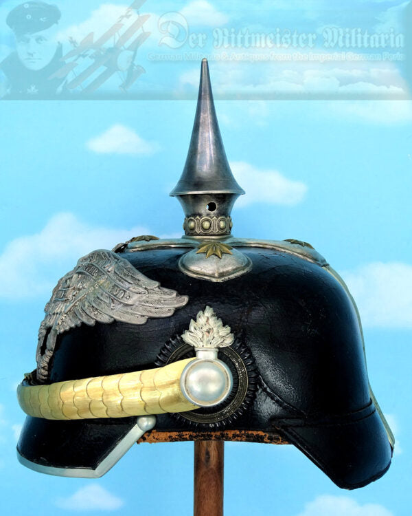 Prussia Pickelhaube / Spiked Helmet for Officer in Grendaier Rgt Zu Pferdel Von Derfflinger (Neumarkisches) Rgt 3 - Derrittmeister Militaria Group