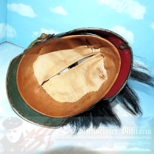 Wurtttemberg Pickelhaube / Spiked Helmet for Officer with Parade Bush and Spike in Dragoner Rgt 26 - Derrittmeister Militaria Group