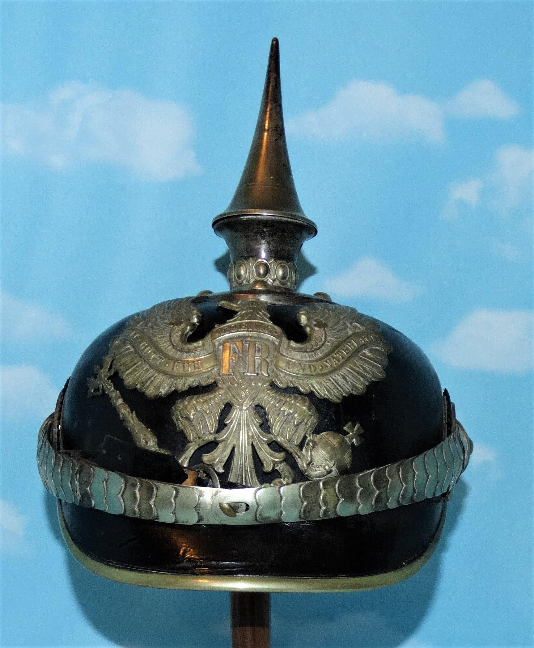 Prussia Pickelhaube / Spiked Helmet for OYV (one Year Volunteer) in Line Pioneer - Derrittmeister Militaria