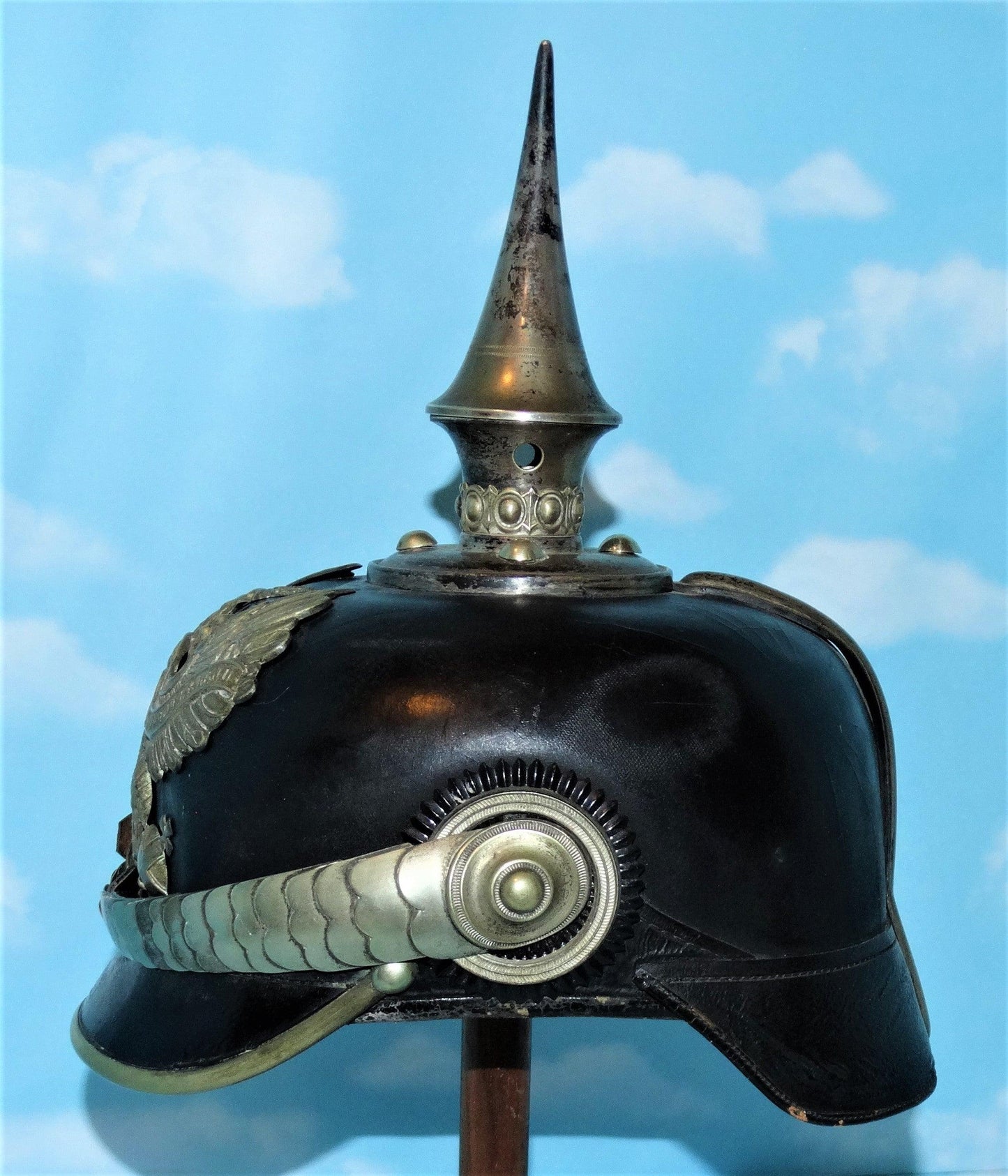Prussia Pickelhaube / Spiked Helmet for OYV (one Year Volunteer) in Line Pioneer - Derrittmeister Militaria