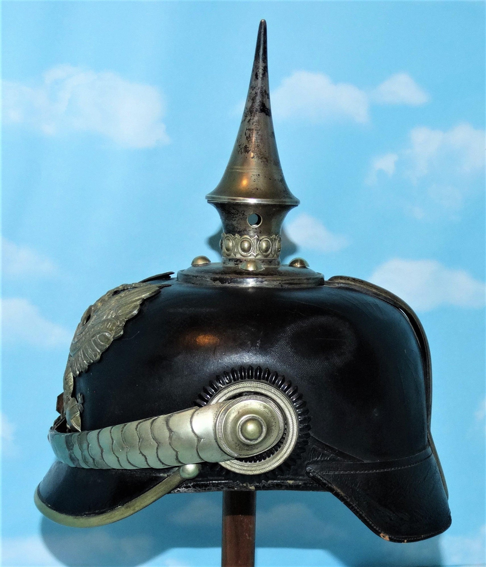 Prussia Pickelhaube / Spiked Helmet for OYV (one Year Volunteer) in Line Pioneer - Derrittmeister Militaria