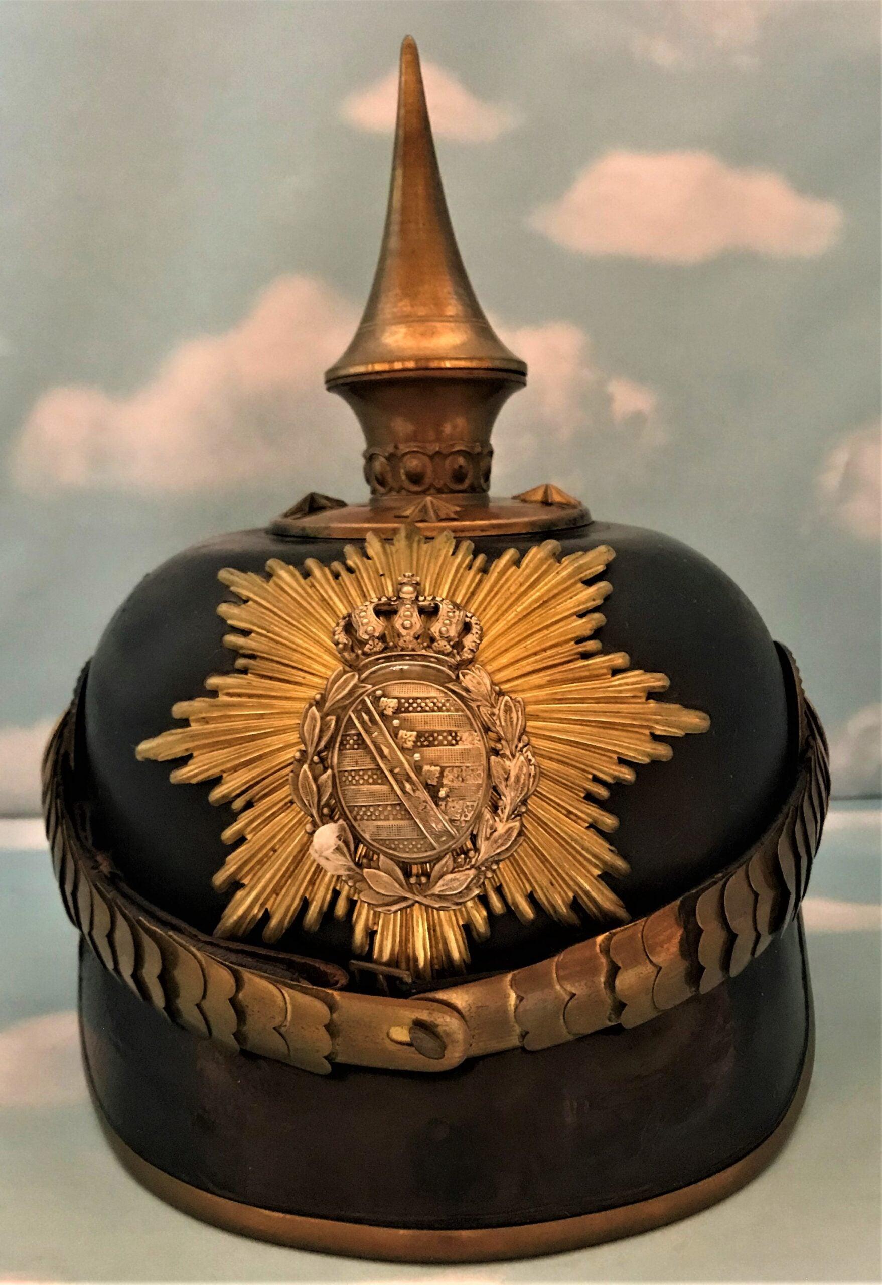 Saxony Pickelhaube / Spiked Helmet for Officer in Line Infanterie Rgt - Derrittmeister Militaria