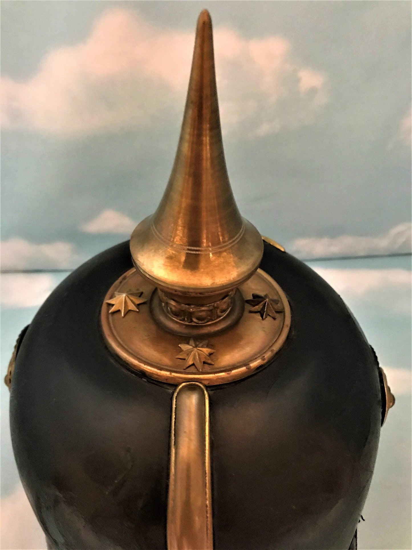 Saxony Pickelhaube / Spiked Helmet for Officer in Line Infanterie Rgt - Derrittmeister Militaria