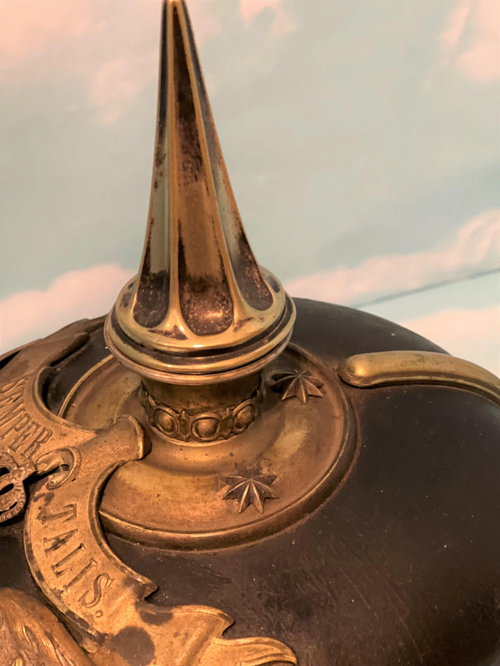 Prussia - Pickelhaube / Spiked Helmet - Officer - 1. Garde Rgt Zu Fus - Semper Talis Bandeau - Derrittmeister Militaria