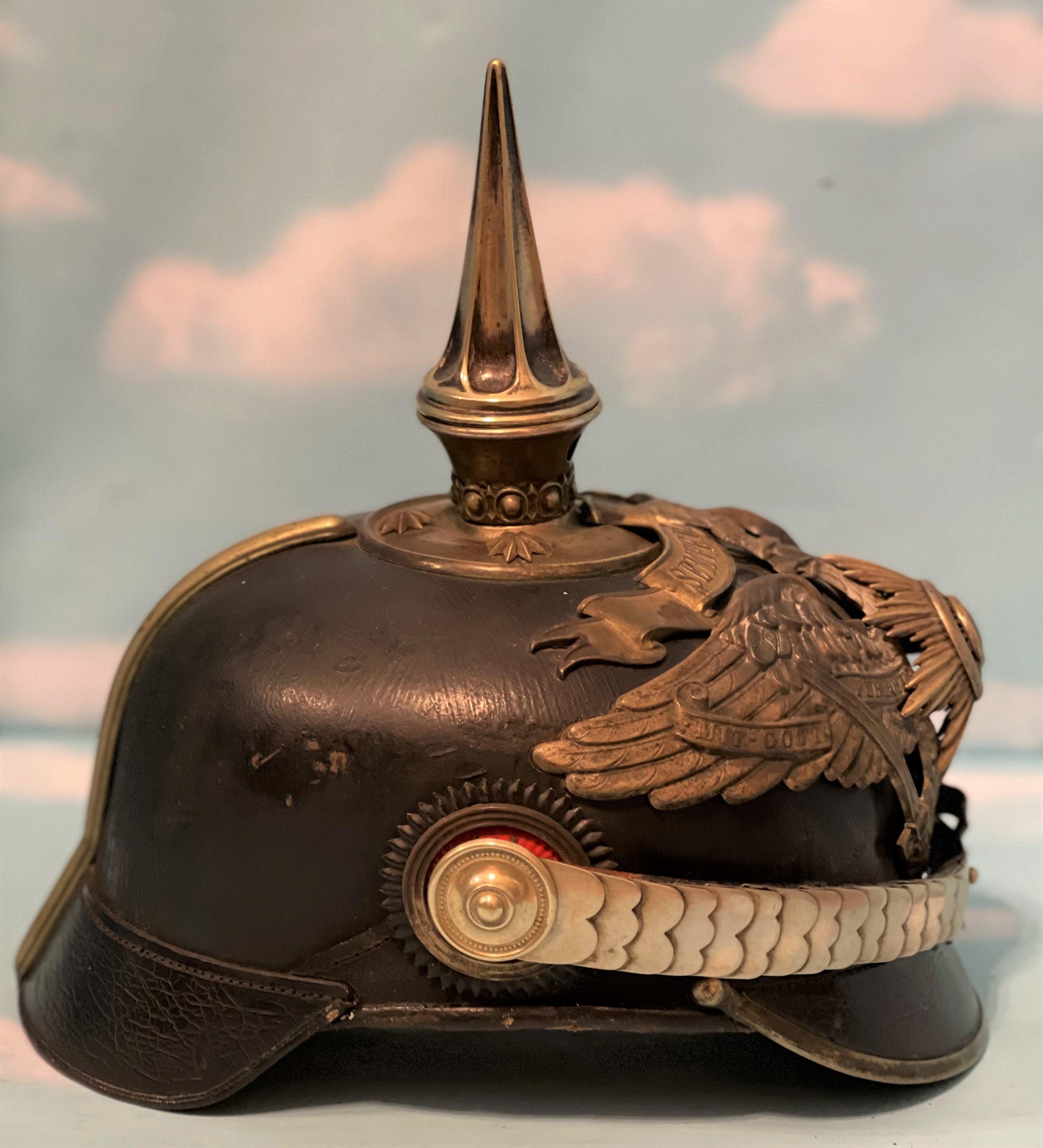 Prussia - Pickelhaube / Spiked Helmet - Officer - 1. Garde Rgt Zu Fus - Semper Talis Bandeau - Derrittmeister Militaria