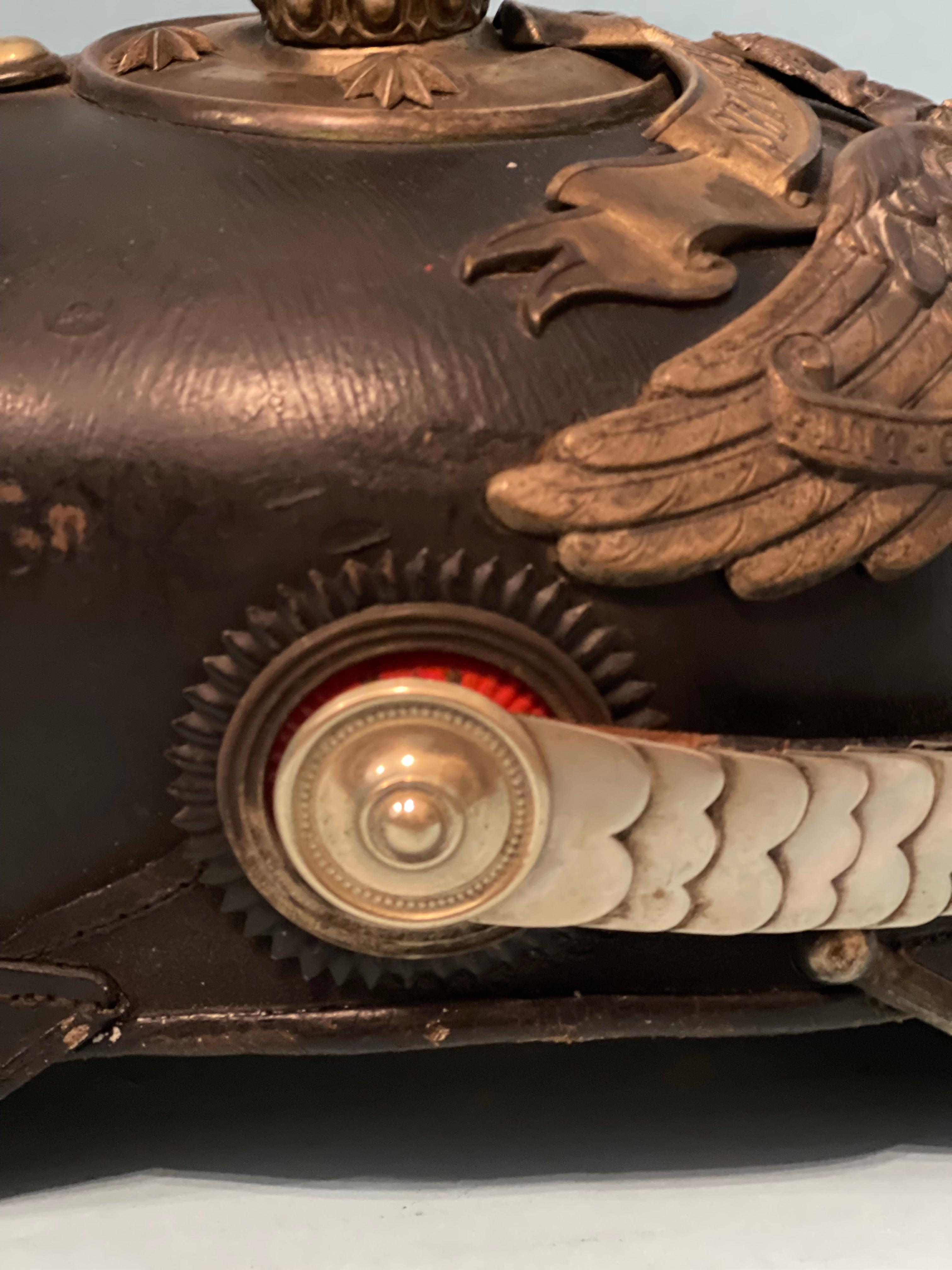 Prussia - Pickelhaube / Spiked Helmet - Officer - 1. Garde Rgt Zu Fus - Semper Talis Bandeau - Derrittmeister Militaria