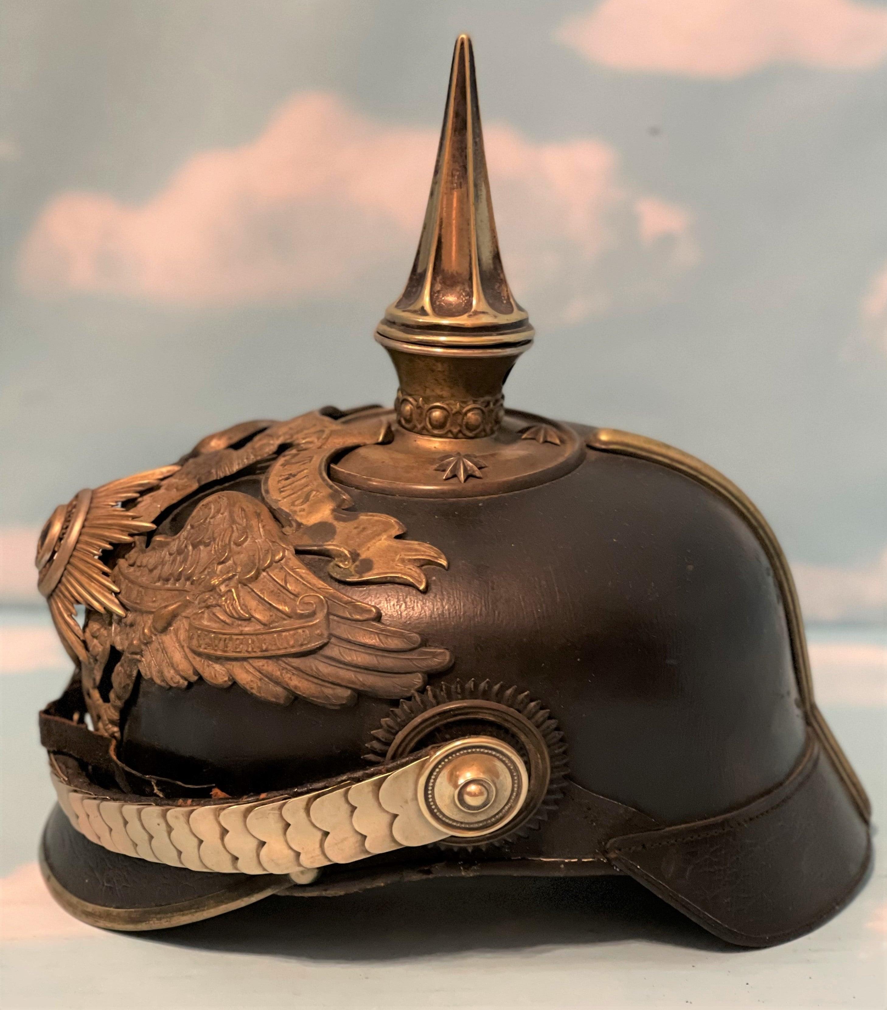 Prussia - Pickelhaube / Spiked Helmet - Officer - 1. Garde Rgt Zu Fus - Semper Talis Bandeau - Derrittmeister Militaria