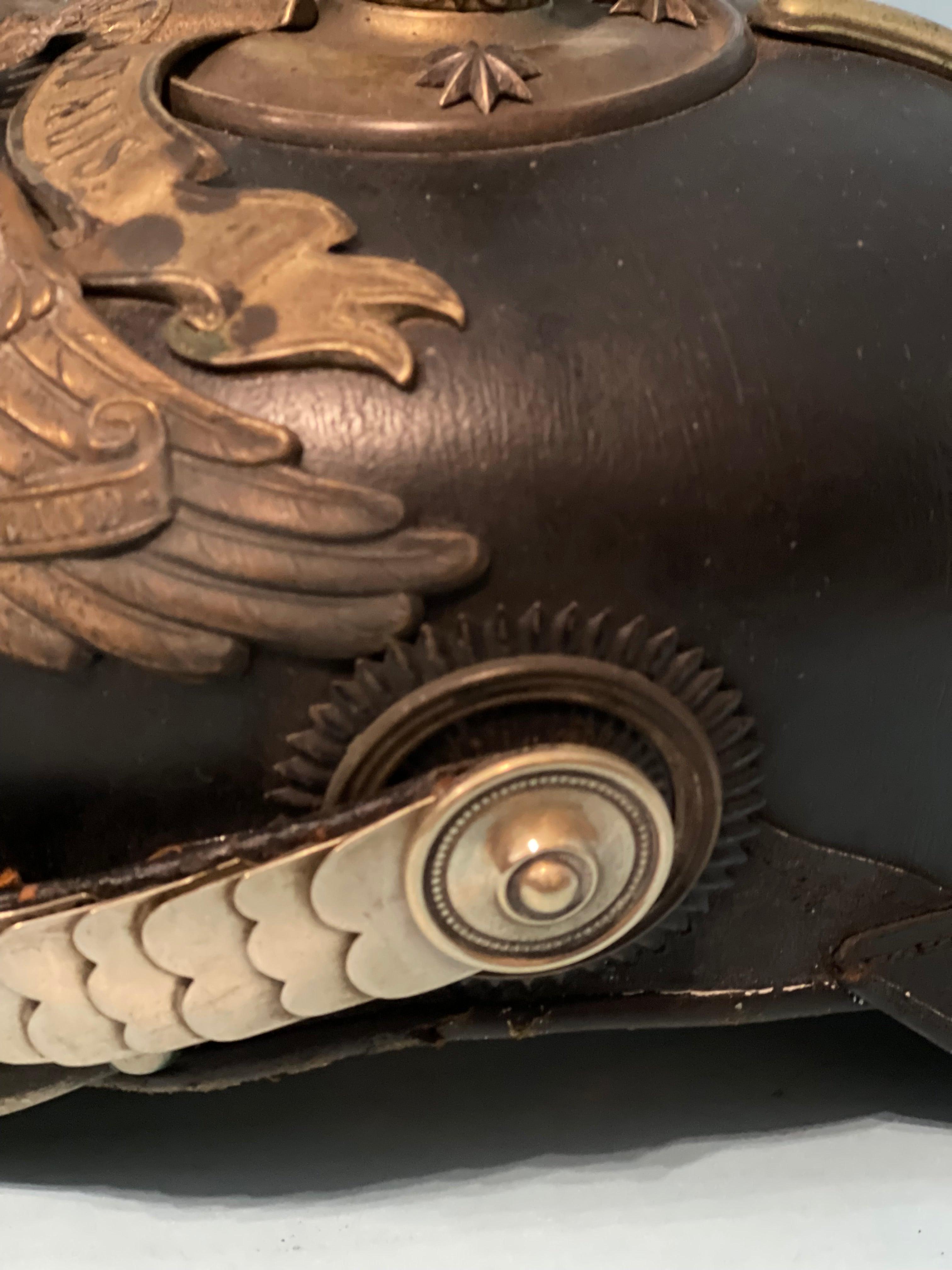 Prussia - Pickelhaube / Spiked Helmet - Officer - 1. Garde Rgt Zu Fus - Semper Talis Bandeau - Derrittmeister Militaria