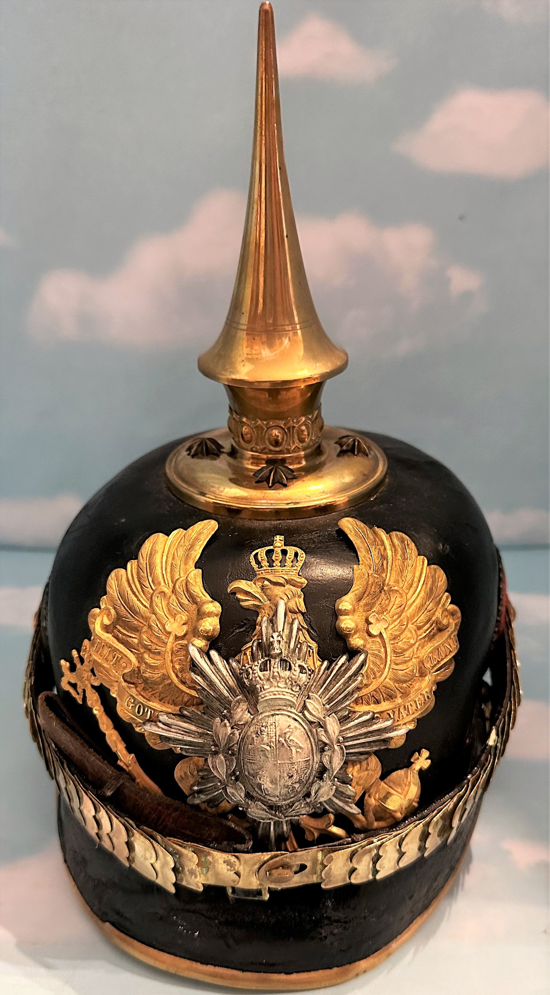 Ruess Pickelhaube / Spiked Helmet for Officer in Infanterie Rgt 96 - Derrittmeister Militaria Group