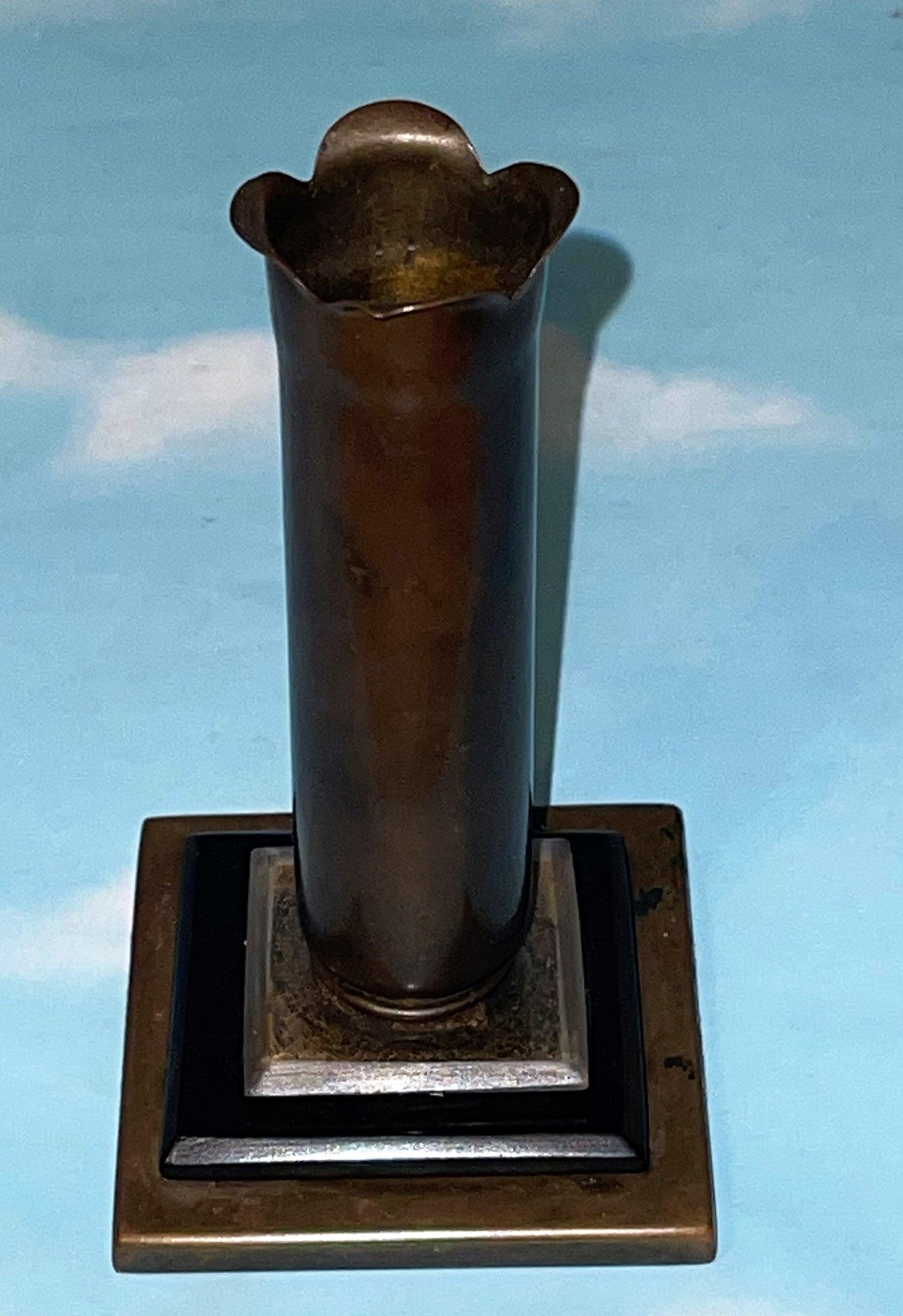 Germany Trench Art Vase, Candlestick or Ink Pen Holder - Derrittmeister Militaria