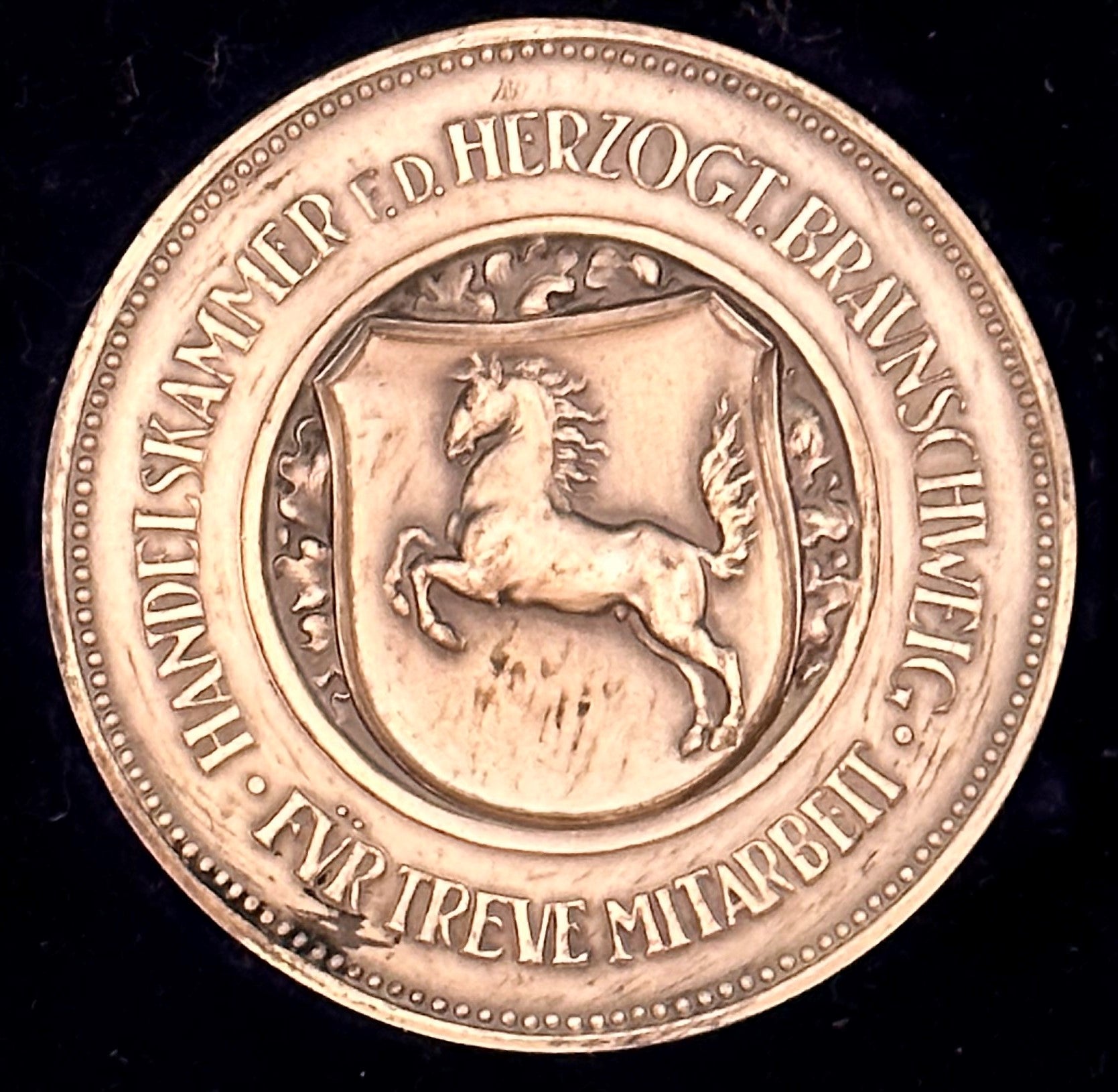 Braunschweig Table Medal for Chamber of Commerce in Original Presentation Case .900 Silver - Derrittmeister Militaria Group