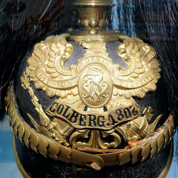 Prussia Kugelhelm for Senior NCO in Feldartillerie Rgt 2 and Feldartillerie Rgt 3 Pre 1897 with Parade Bush - Derrittmeister Militaria Group