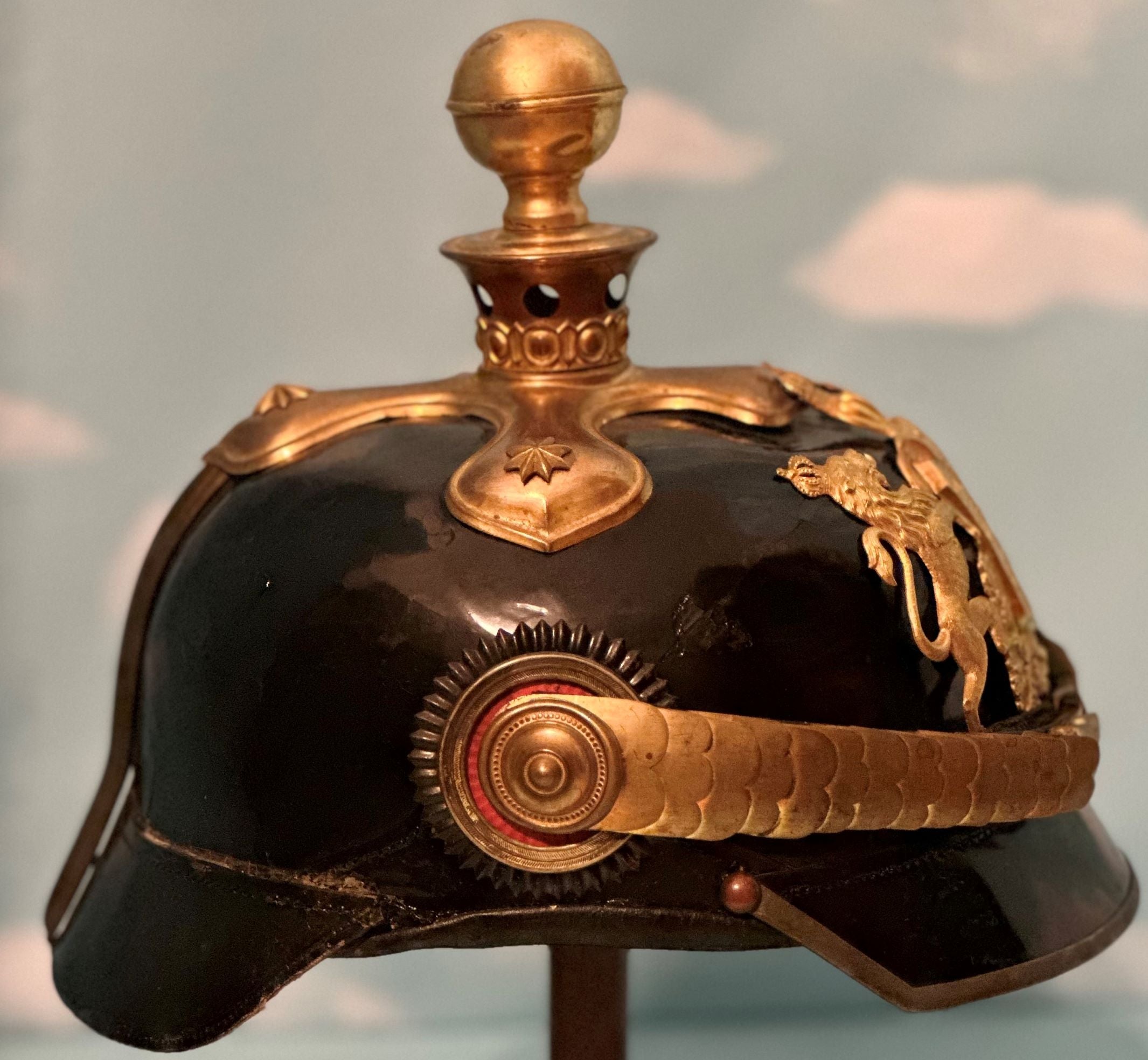 Württemberg Kugelhelm Helmet for Officer in Line Feldartellerie Rgt - Derrittmeister Militaria Group